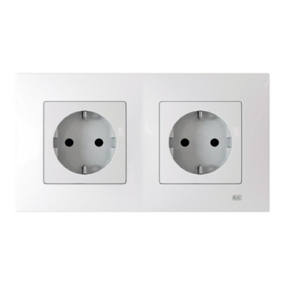 Pack BJC Viva doble enchufe schuko completo Blanco Polar-imagen-1