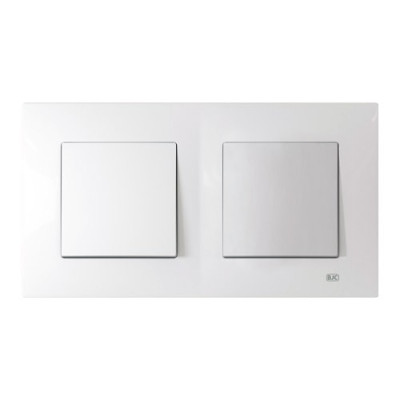 Pack BJC Viva doble conmutador en marco de 2 completo Blanco Polar-imagen-1