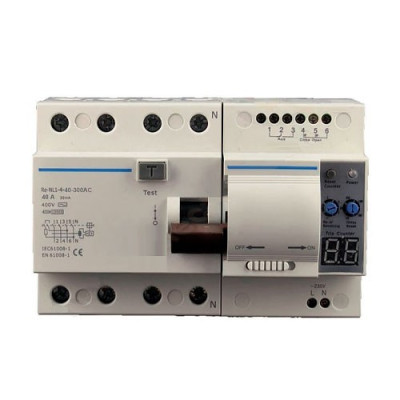 Diferencial Rearmable CHINT de 4P 40A 300mA RE-NL1-4-40-300A-imagen_A