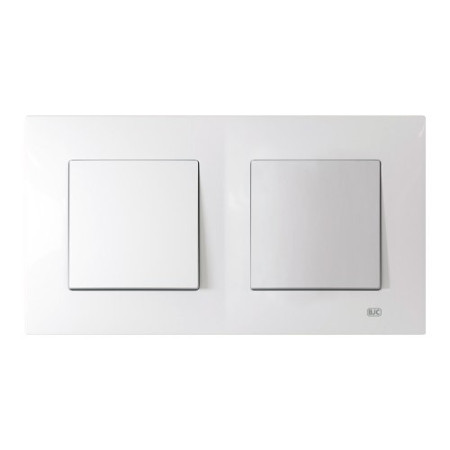Pack BJC Viva doble interruptor en marco de 2 completo Blanco Polar-imagen-1