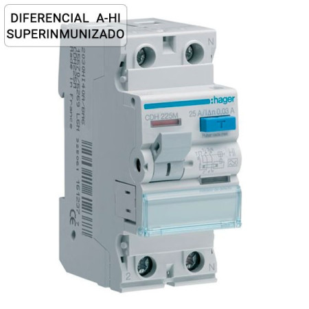 Diferencial SuperInmunizado HAGER 2P 25A 30mA CDH225M-imagen_B