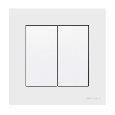 Pack Niessen Sky doble interruptor en marco de 1 completo Blanco Soft-imagen_A