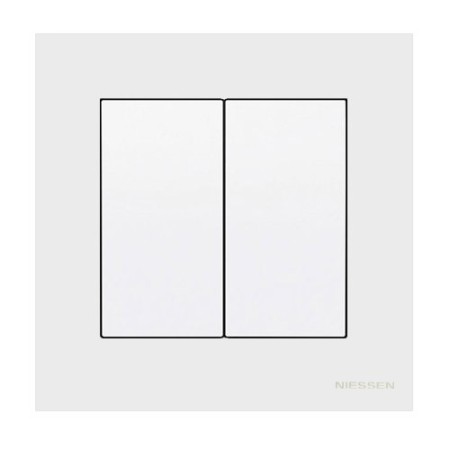 Pack Niessen Sky doble interruptor en marco de 1 completo Blanco Soft-imagen_A