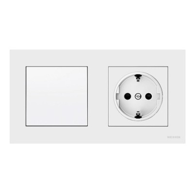 Pack Niessen Sky interruptor + enchufe schuko completo Blanco Soft-imagen_A