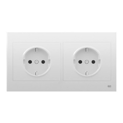 Pack BJC Iris doble enchufe schuko completo Blanco-imagen_A