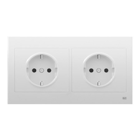 Pack BJC Iris doble enchufe schuko completo Blanco-imagen_A