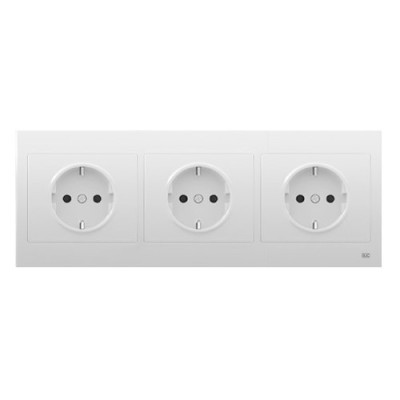 Pack BJC Iris triple enchufe schuko completo Blanco-imagen_A