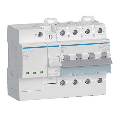 Protector combinado sobretensiones Per.+Tra. HAGER 4P 6kA 40A SP440G-imagen_A