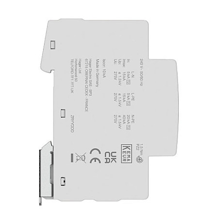 Sobretensiones transitorias HAGER 1P+N, 15KA, 275V monofásico | SPB205D monoblock_5