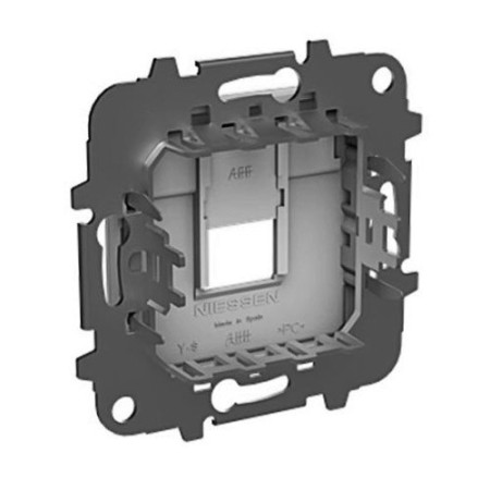 Tapa con persiana 1 soporte (Telefono o Informatica) blanco soft NIESSEN 8518.1-BL SKY-imagen_C