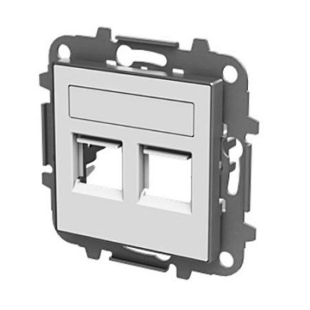Tapa con persiana 2 soportes (Telefono o Informatica) blanco soft NIESSEN 8518.2-BL SKY-imagen_B