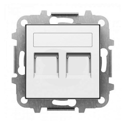 Tapa con persiana 2 soportes (Telefono o Informatica) blanco soft NIESSEN 8518.2-BL SKY-imagen_A