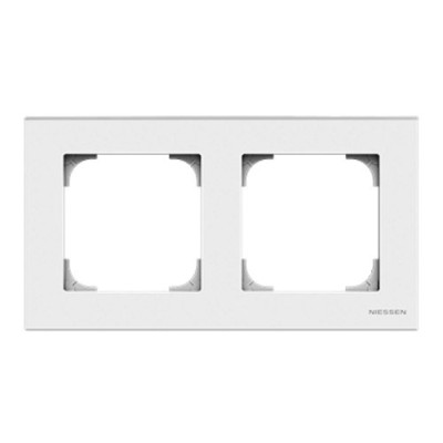 Marco de 2 elementos blanco soft perfil gris NIESSEN 8572-BL SKY-imagen_A