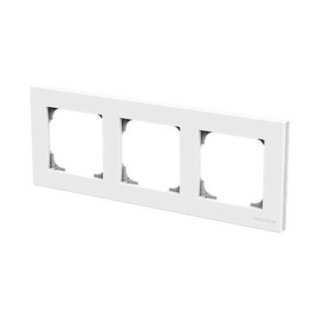 Marco de 3 elementos blanco soft perfil gris NIESSEN 8573-BL SKY-imagen_B