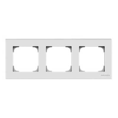 Marco de 3 elementos blanco soft perfil gris NIESSEN 8573-BL SKY-imagen_A