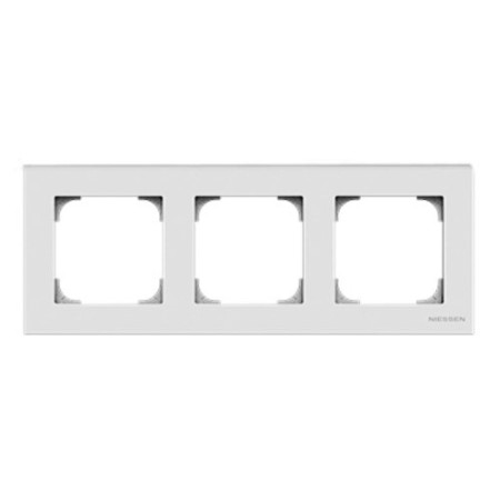 Marco de 3 elementos blanco soft perfil gris NIESSEN 8573-BL SKY-imagen_A