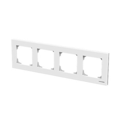 Marco de 4 elementos blanco soft perfil gris NIESSEN 8574-BL SKY-imagen_B