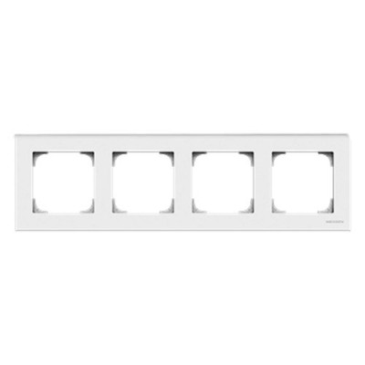 Marco de 4 elementos blanco soft perfil gris NIESSEN 8574-BL SKY-imagen_A