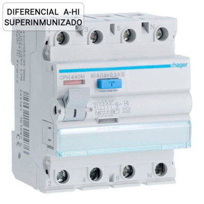Diferencial SuperInmunizado HAGER 4P 40A 300mA CPH440M-imagen_B