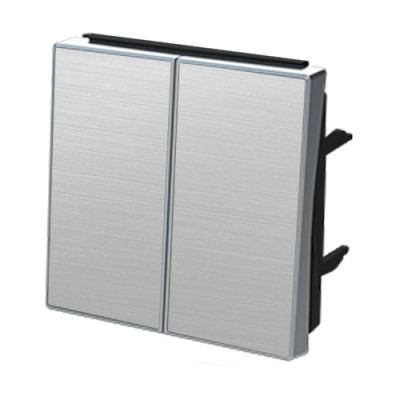 Tecla doble interruptor conmutador y cruzamiento acero inoxidable NIESSEN 8511-AI SKY-imagen_B