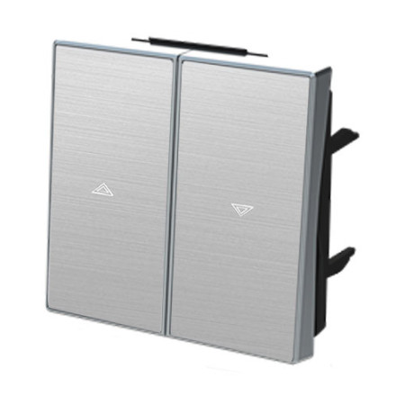 Tecla doble persiana (interruptor-pulsador) acero inoxidable NIESSEN 8544-AI SKY-imagen_B