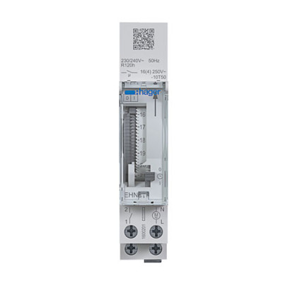 Interruptor horario modular con reserva 16A HAGER EHN011-imagen_B