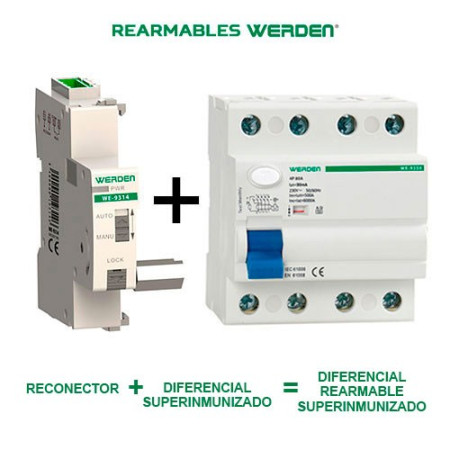 Diferencial rearmable WERDEN superinmunizado 4x40x30 mA con 3 rearmes-imagen_B
