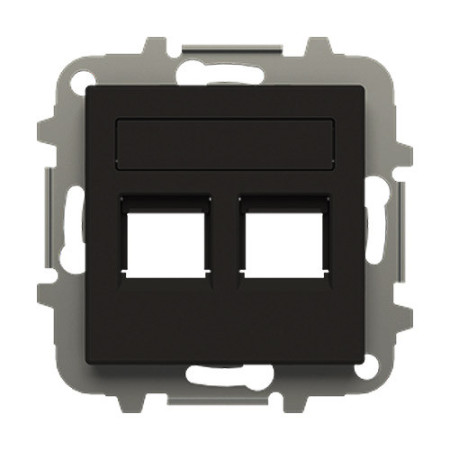 Tapa con persiana 2 soportes (Tlf. o Inf.) negro | NIESSEN 8518.2 NE SKY Essence-imagen_A