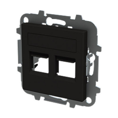 Tapa con persiana 2 soportes (Tlf. o Inf.) negro | NIESSEN 8518.2 NE SKY Essence-imagen_B
