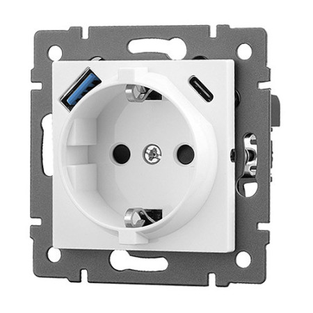 Enchufe USB A+C 4A Lumibel Victoria LU-2234 Blanco Puro-imagen_A
