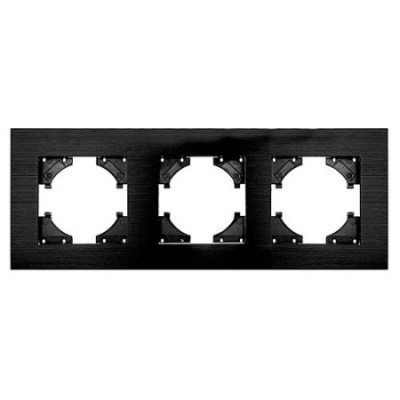 Marco 3 Elementos Horizontal Lumibel Victoria LU-2364 Negro Aluminio Metal-imagen_A