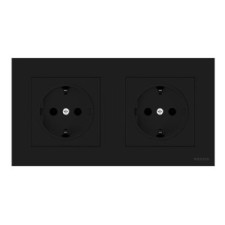 Pack Niessen Sky Essence doble enchufe schuko completo Negro-imagen_A