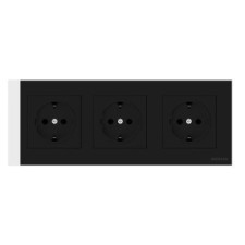 Pack Niessen Sky Essence triple enchufe schuko completo Negro-imagen_A