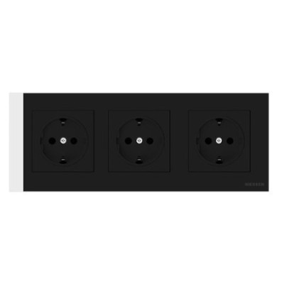 Pack Niessen Sky Essence triple enchufe schuko completo Negro-imagen_A