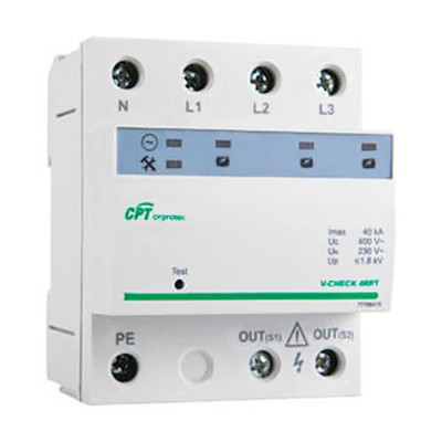 Protector combinado sobretensiones P+T CIRPROTEC 4P 40kA V-CHECK 4RPT-imagen_A