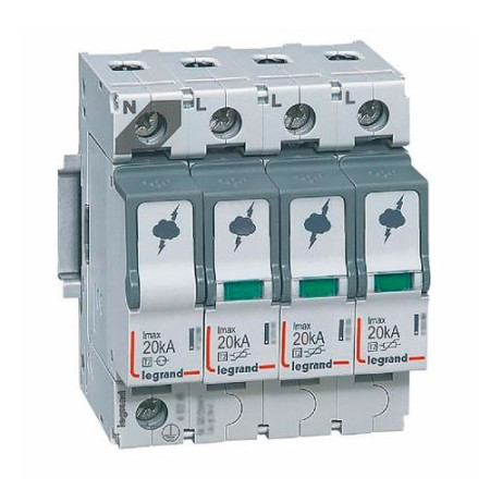 Limitador sobretensiones transitorio LEGRAND T2 3P+N 20kA trifasico 412225-imagen_A