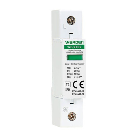 Sobretensiones protector WERDEN transitorio 1 Polo 20kA-40kA-imagen_A