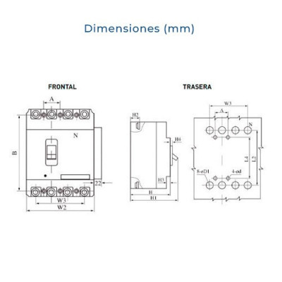Caja Moldeada 4P 100-160A a 36kA Electromecanica-imagen_B