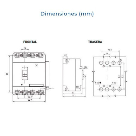 Caja Moldeada 4P 100-160A a 36kA Electromecanica-imagen_B