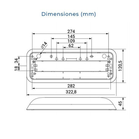 Luz de Emergencia LED de 200 lumenes NORMALUX D200L-imagen_C