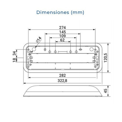 Luz de Emergencia LED de 330 lumenes NORMALUX D300L-imagen_C