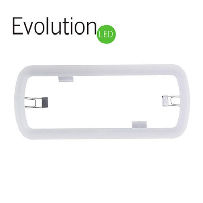 Marco blanco mas garras para empotrar en techo las emergencias EVOLUTION-imagen_B