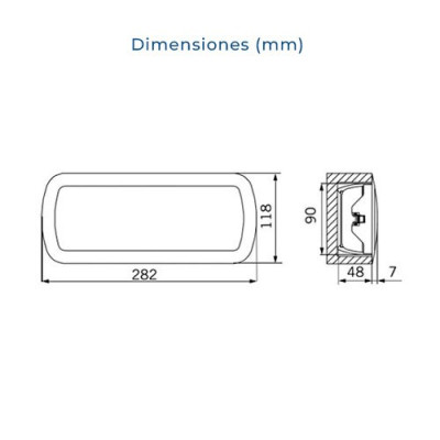 Marco blanco mas garras para empotrar en techo las emergencias EVOLUTION-imagen_C