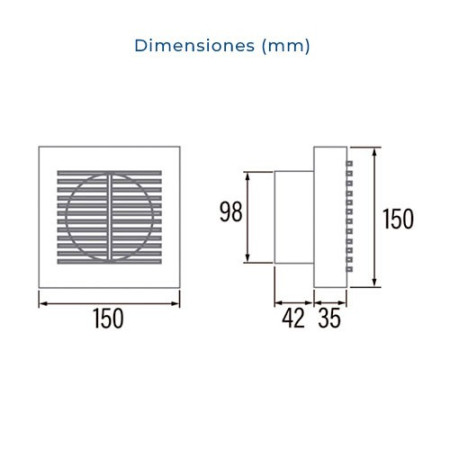 Extractor aire baño Cata B10 de 41dB y 15W tubo Ø100mm-imagen_B